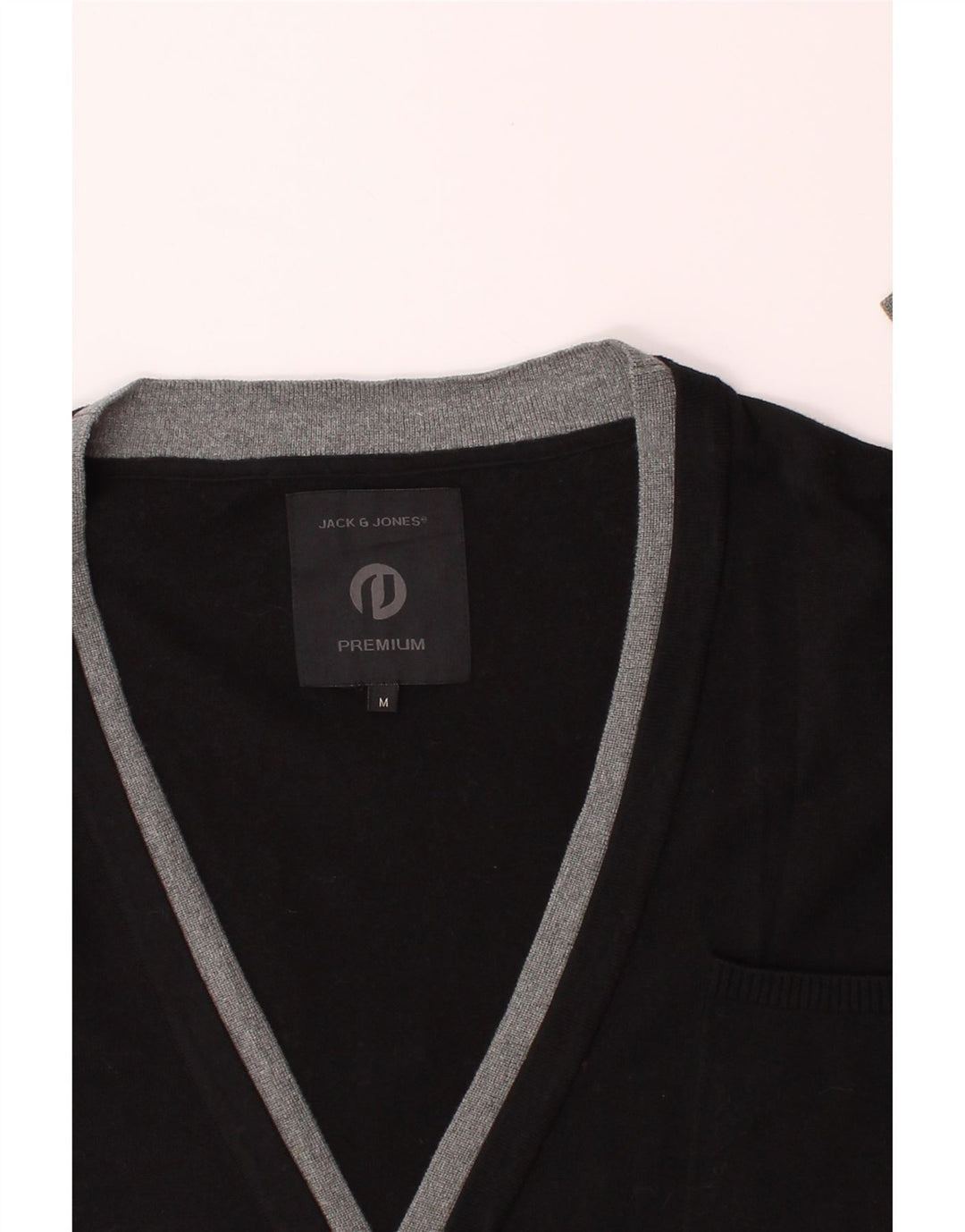 JACK & JONES Mens Cardigan Sweater Medium Black Cotton Vintage Jack & Jones and Second-Hand Jack & Jones from Messina Hembry 