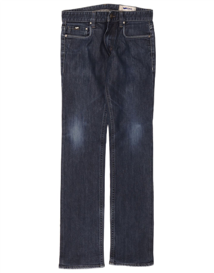 Gas Straight Jeans til kvinder W30 L34 Marineblå Bomuld
