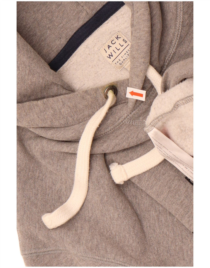 Jack Wills Herre grafisk hættetrøje Jumper Medium Grey Flecked Bomuld