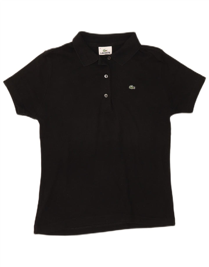 Lacoste Dame Polo Shirt Størrelse 42 Stor Sort Bomuld