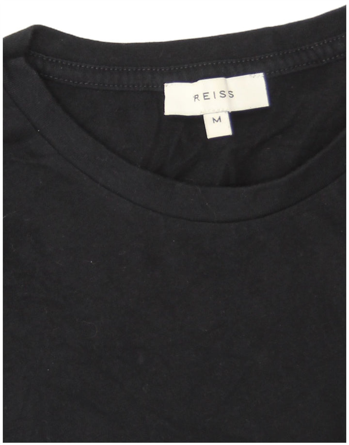 Reiss Herre T-Shirt Top Medium Marineblå Bomuld