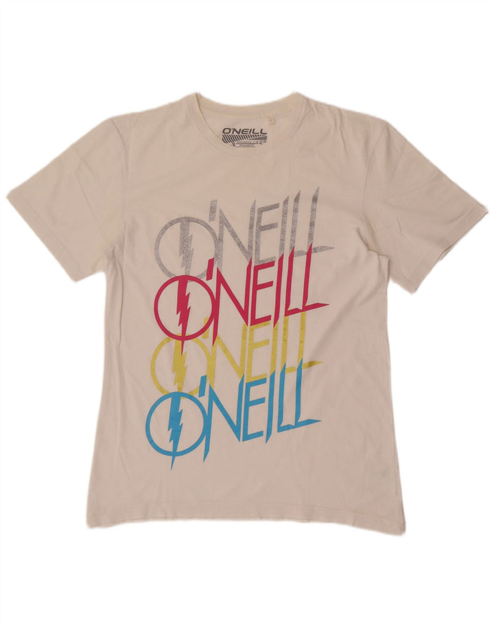 O'NEILL Herre Regular Fit grafisk T-shirt Top Lille hvid bomuld