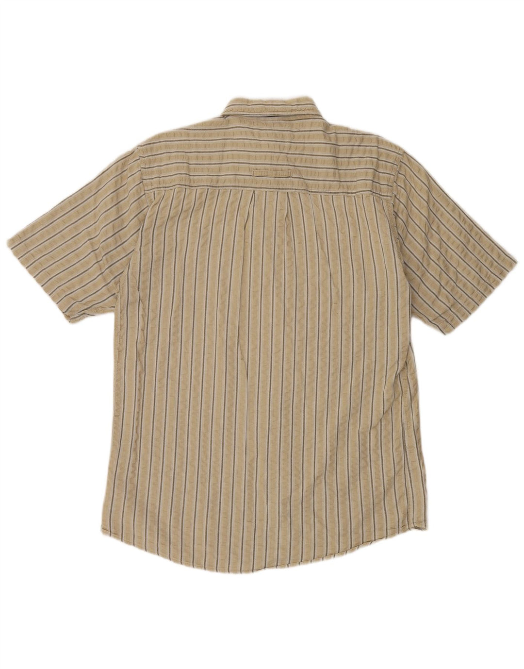 Angelo Litrico Kortærmet Herreskjorte Medium Beige Stribet Bomuld