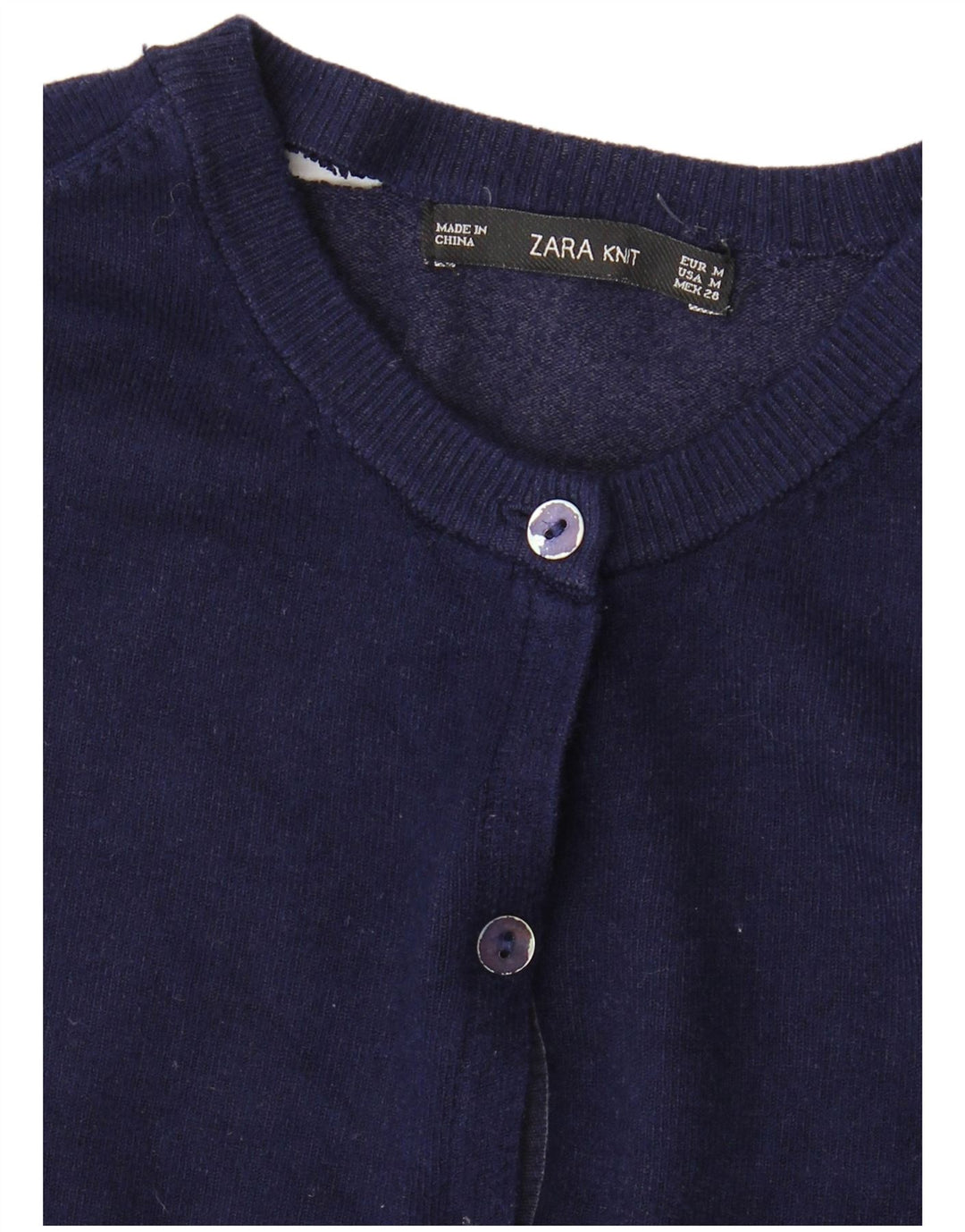 ZARA cardigan sweater til kvinder UK 12 Medium Navy Blue