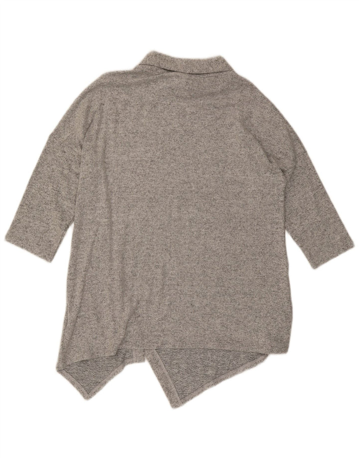 Phase Eight Dame Asymmetrisk 3/4-ærmet tunikatop UK 14 Stor Grå Flecked
