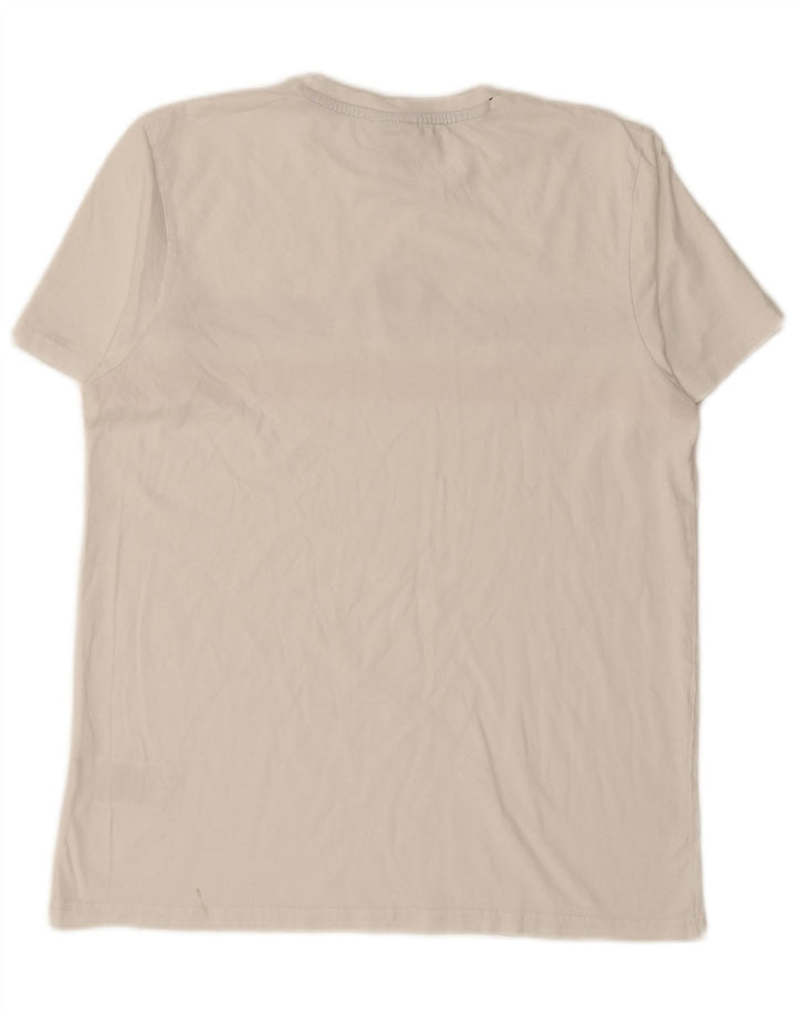 ELLESSE Herre grafisk T-shirt Top Medium Hvid Bomuld