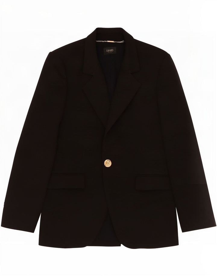 Liu Jo Dame 1 Knap Blazer Jakke IT 40 Lille Sort Polyester