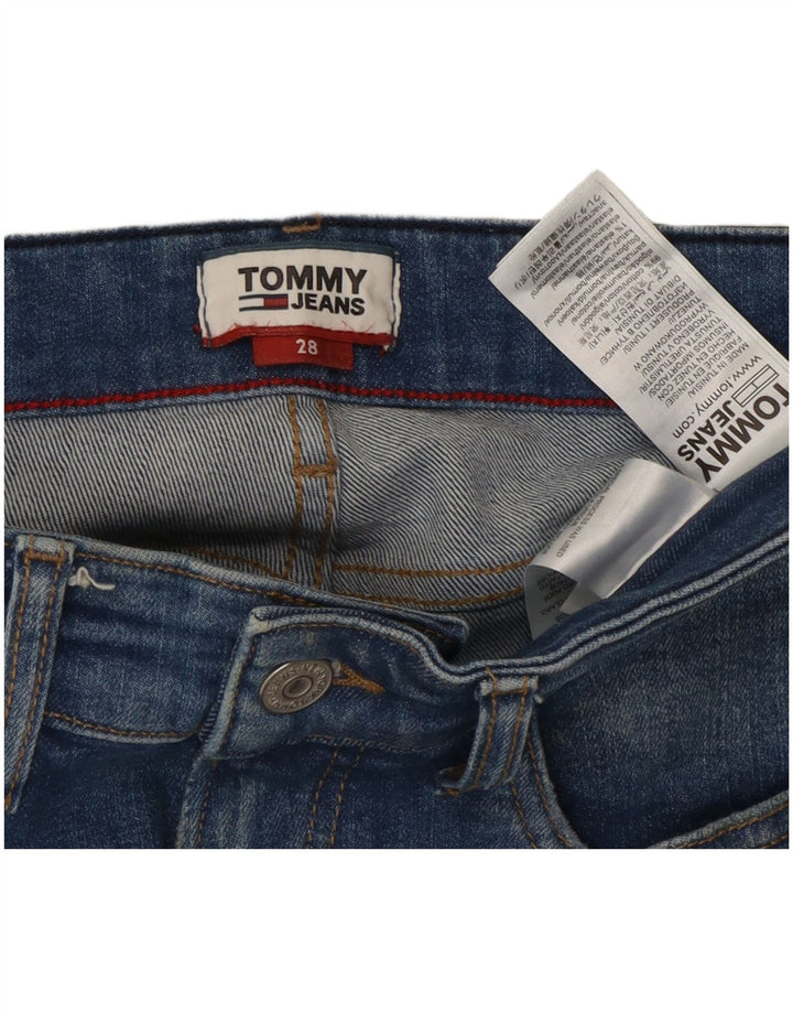Tommy Hilfiger Herre Slim Denim Shorts W28 Små Blå Bomuld