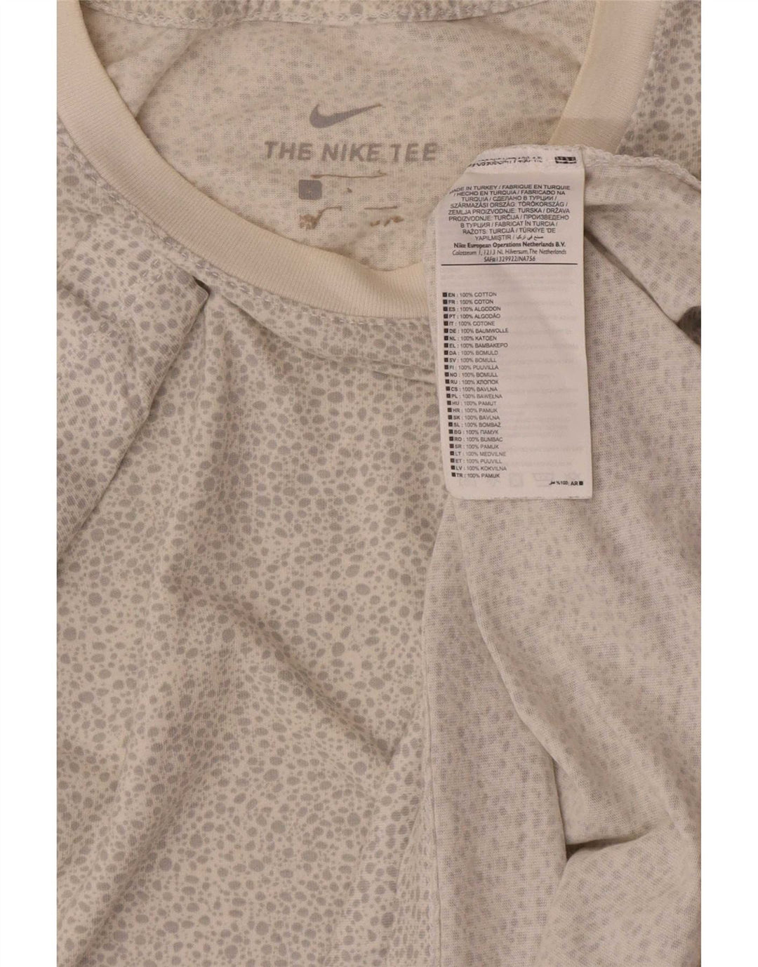 Nike Regular Graphic T-Shirt Top UK 14 Stor grå plettet bomuld