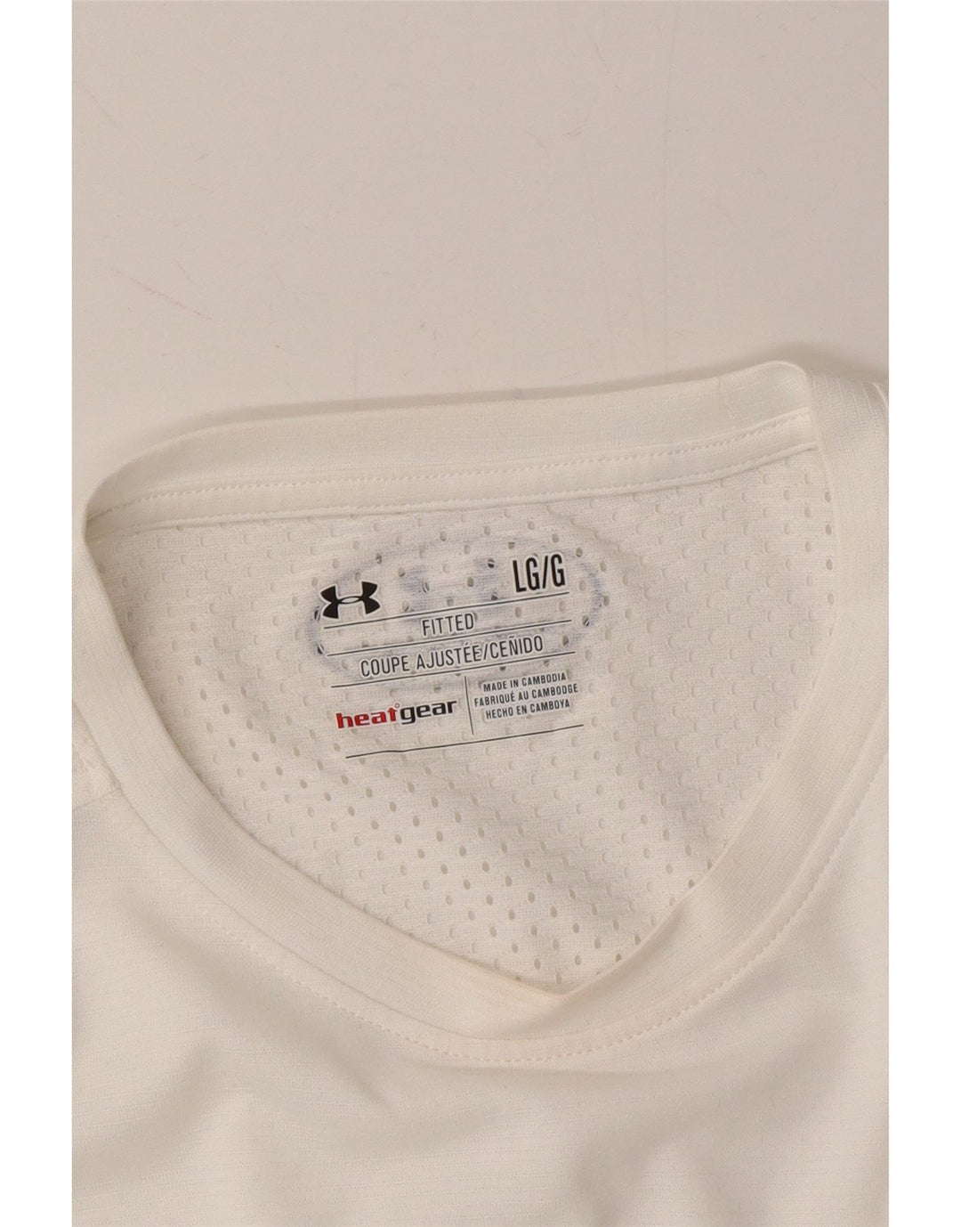 UNDER ARMOUR Mens Heat Gear T-Shirt Top Large White Vintage Under Armour and Second-Hand Under Armour from Messina Hembry 