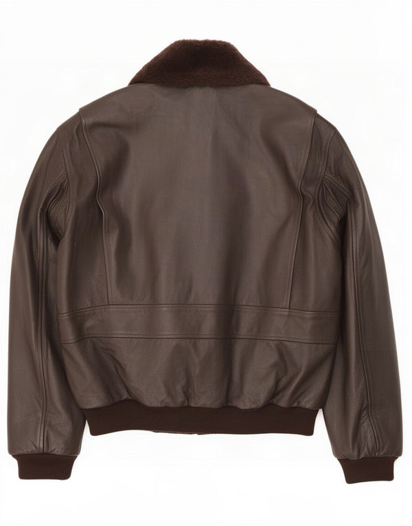 Bomb Boogie Herre Military Læderjakke UK 42 XL Brun