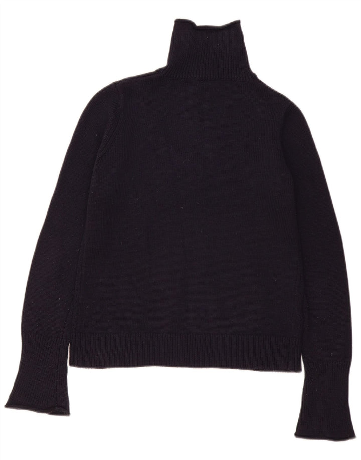 Zara Dame Zip Neck Jumper Sweater UK 12 Medium Sort Polyester