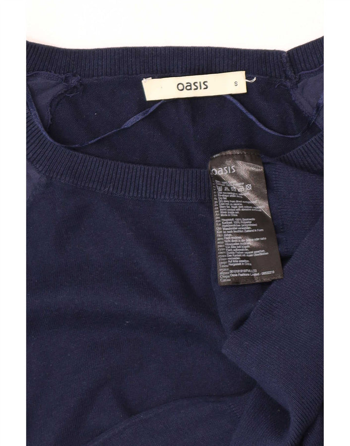 Oasis Dame sweater med rund hals DK 10 Small Navy Blue Colourblock