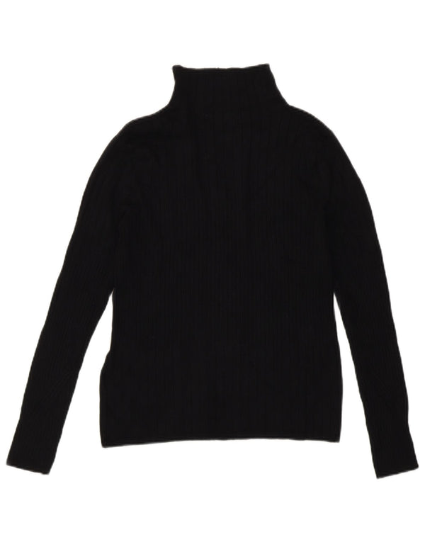 Marks & Spencer Dame Rullehals sweater UK 10 Small Black Viscose