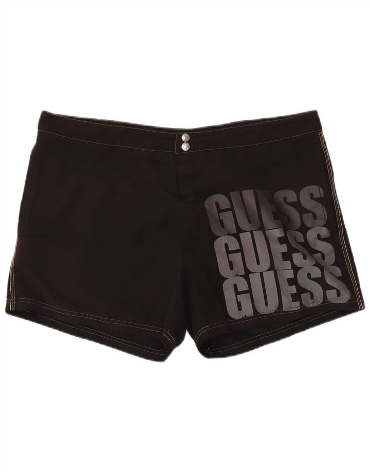 Guess Grafiske svømmeshorts til mænd 2XL sort polyester