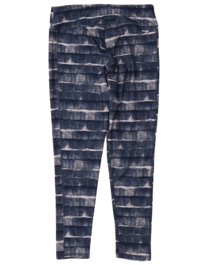 Adidas Womens Climalite Leggings UK 12/14 Mellemblå stribet polyester