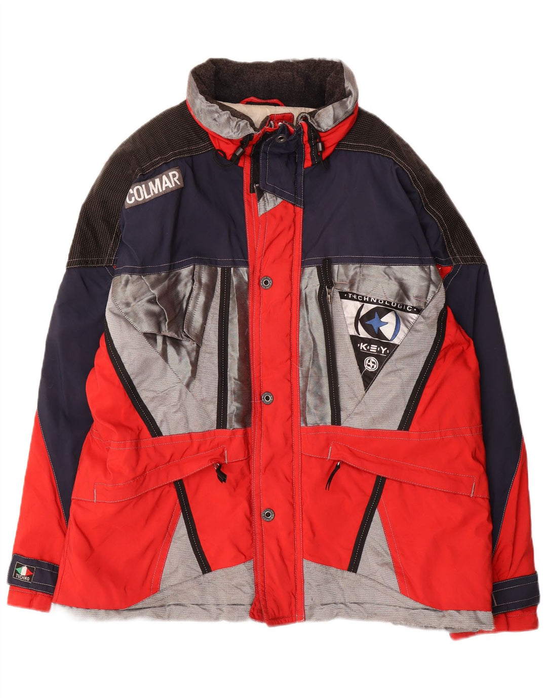 Colmar Herre Grafisk Skijakke EU 52 Stor Rød Colourblock