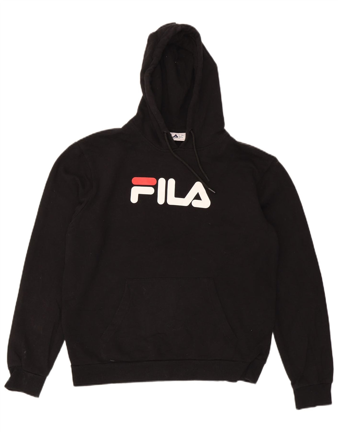 FILA Grafisk hættetrøje til mænd, lille sort bomuld