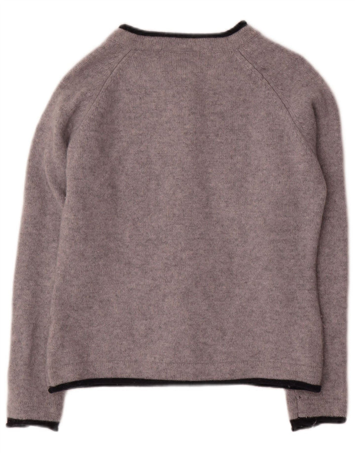 IRELANDS EYE Womens Crop Cardigan Sweater UK 18 XL Grå Uld