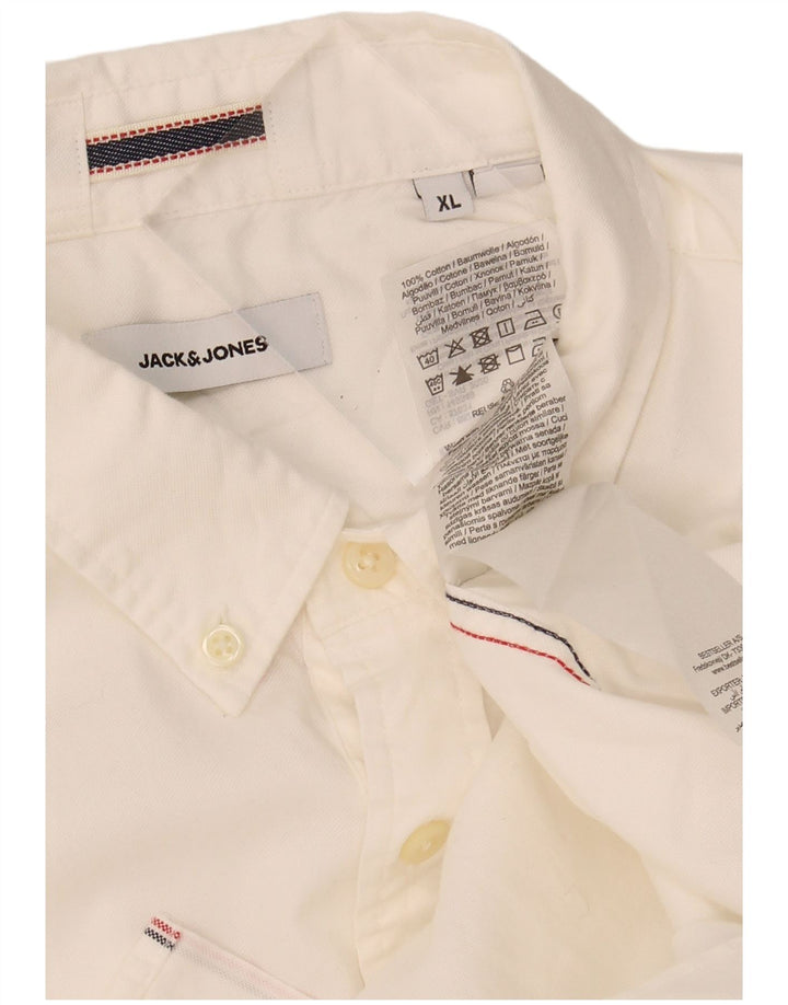 JACK & JONES Mens Shirt XL White Cotton