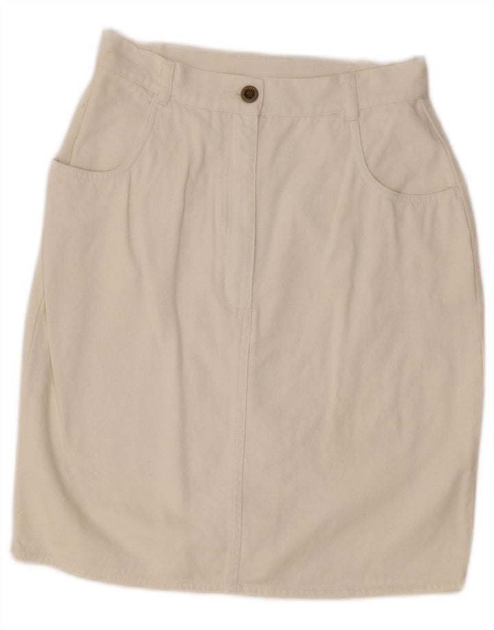 Vintage lige nederdel til kvinder IT 42 Medium W27 Hvid bomuld