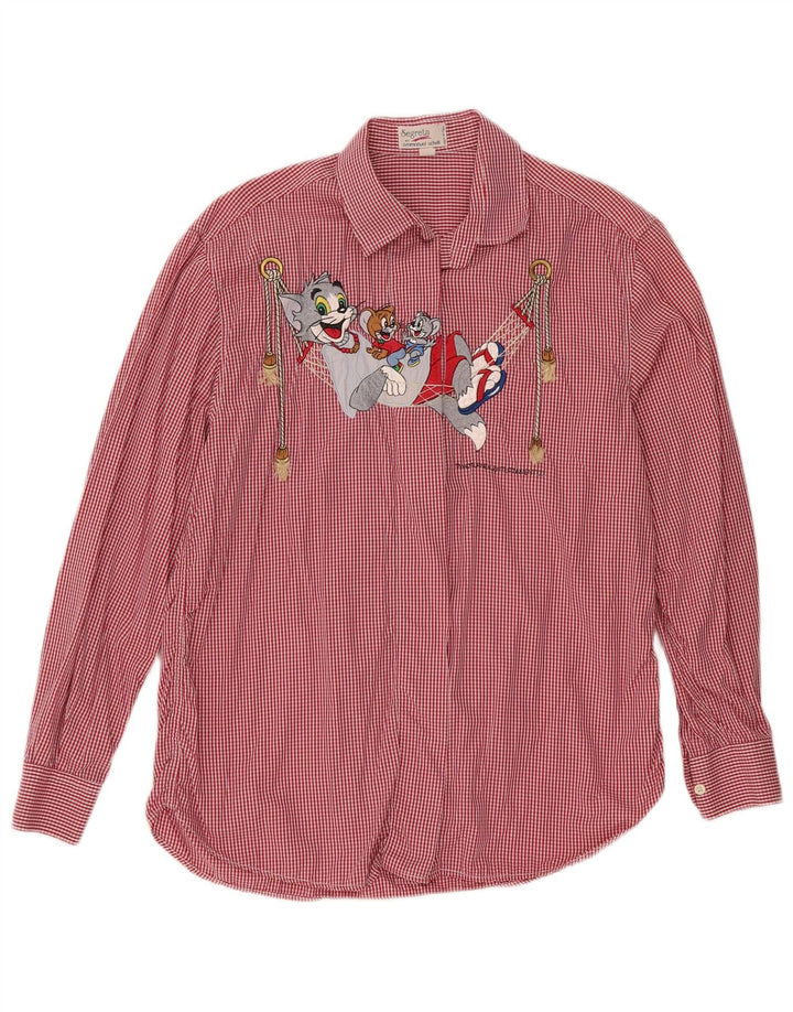Emmanuel Schwili Dame Tom og Jerry Skjorte IT 44 Medium Rød Gingham