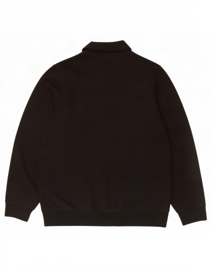Lacoste Herre Classic Fit Zip Neck Sweatshirt Jumper Størrelse 5 Large Sort