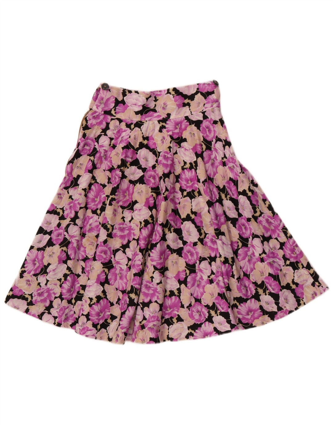 Vintage A-line nederdel til kvinder W24 XS flerfarvet blomster