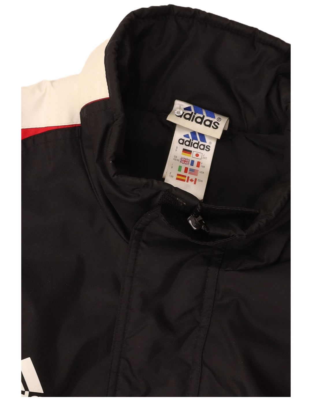 ADIDAS Windbreaker Coat til mænd UK 46/48 XL Sort Colourblock Polyamid