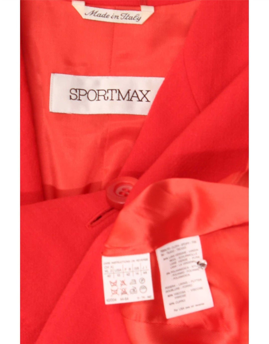 Sportmax Dame 4 Button Blazer Jacket UK 14 Large Red Virgin Wool