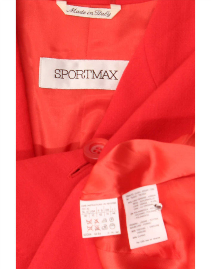 Sportmax Dame 4 Button Blazer Jacket UK 14 Large Red Virgin Wool