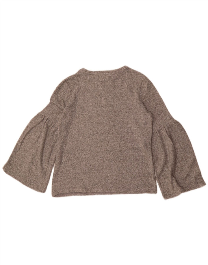 Zara Dame Oversized Top Langærmet UK 10 Small Grey Viscose