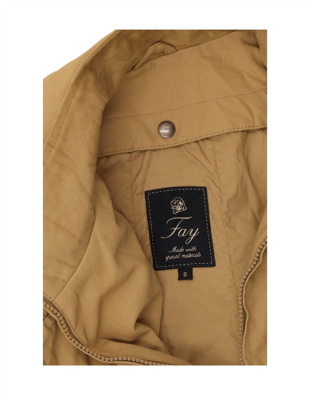 FAY Mens Overcoat UK 36 Small Beige Polyamide Vintage Fay and Second-Hand Fay from Messina Hembry 