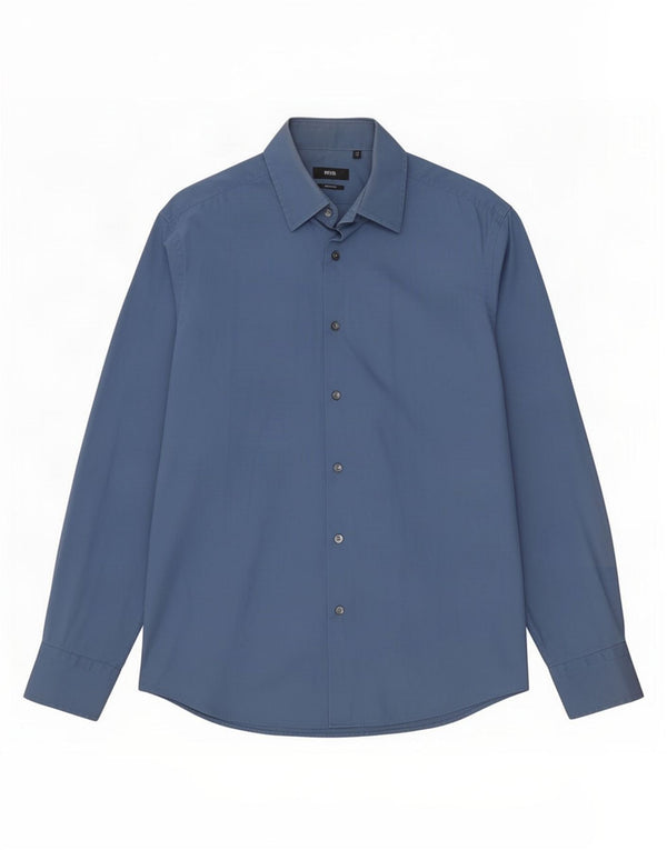 Hugo Boss Herre Regular Fit skjorte str. 41 16 Large Blue Cotton