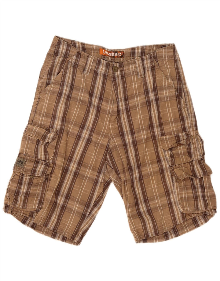 Lee Herre Cargo Shorts W30 Medium Brun Plaid Bomuld