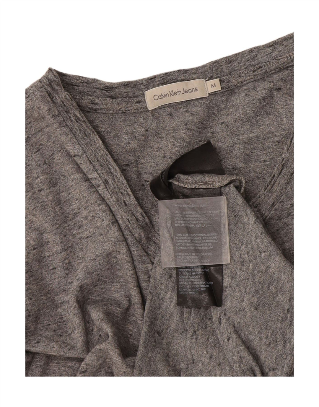 Calvin Klein Jeans Herre grafisk T-shirt Top Medium Grey Flecked Bomuld