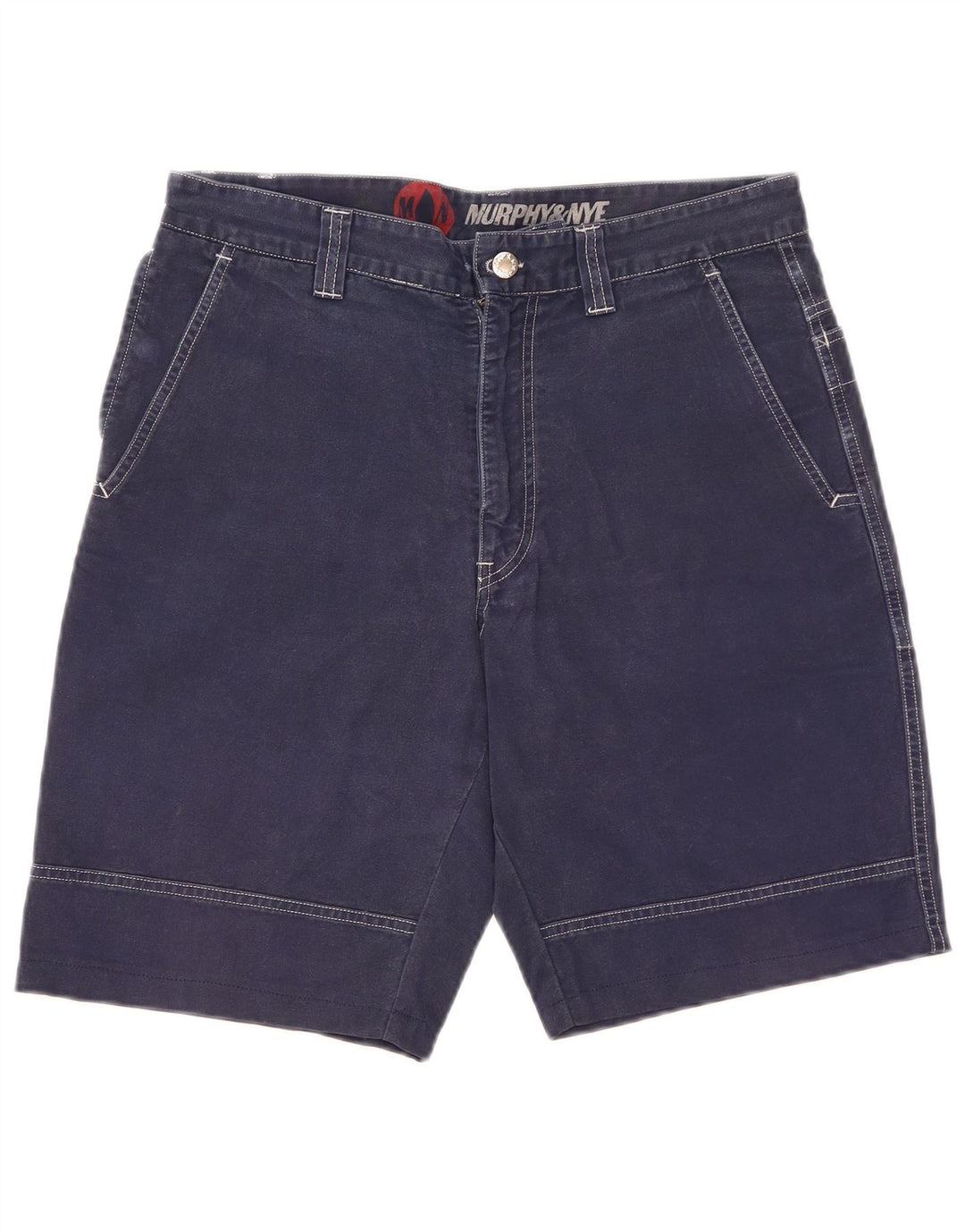Murphy & Nye Herre Chino Shorts W34 Large Navy Blue Bomuld