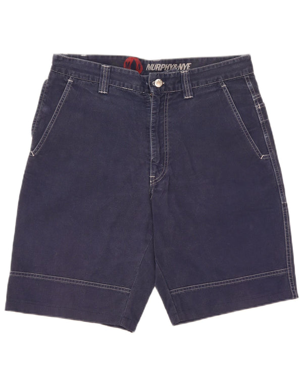 Murphy & Nye Herre Chino Shorts W34 Large Navy Blue Bomuld