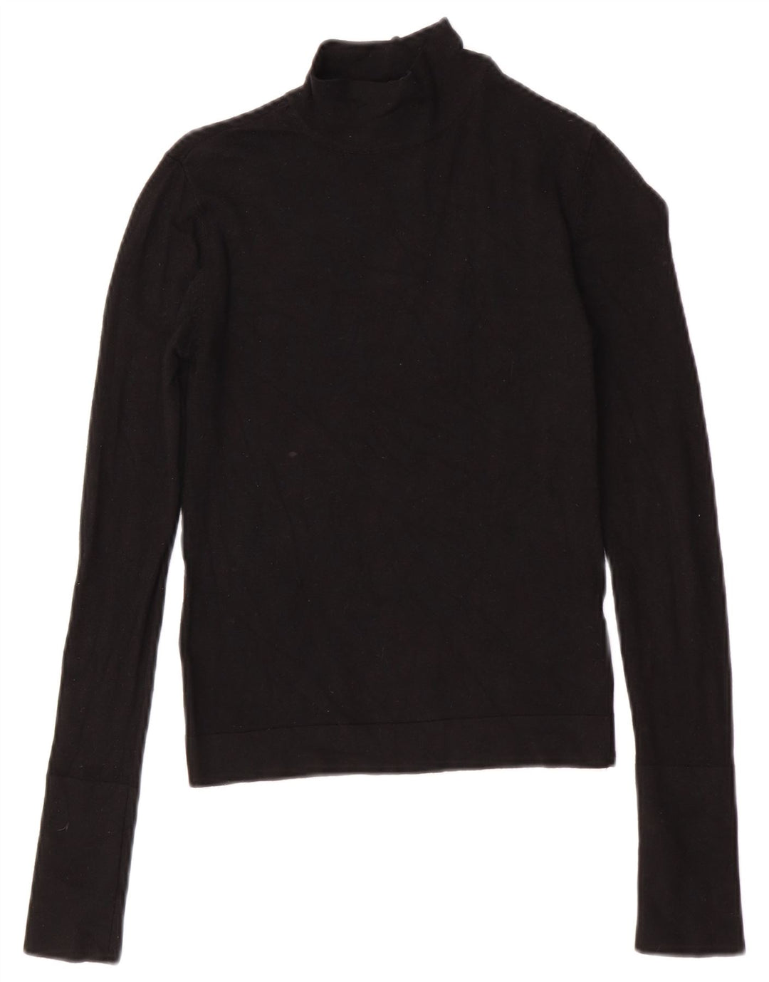 Zara Dame Turtle Neck Jumper Sweater UK 10 Small Black Viscose