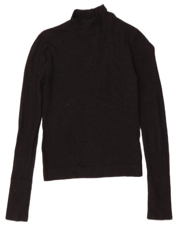 Zara Womens Turtle Neck Jumper Sweater UK 10 Small Black Viscose