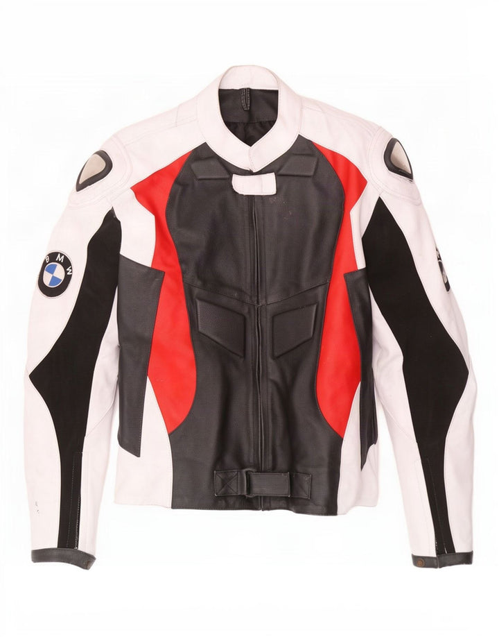 BMW Herre Læder Racer Jakke UK 42 XL Multifarvet Colourblock