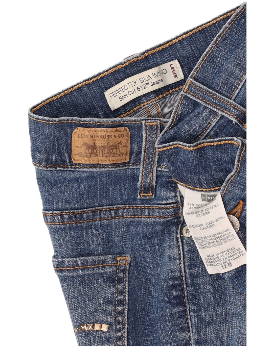 Levi's Womens 512 Perfectly Slimming Bootcut Jeans US 12 Large W30 L31 Blue