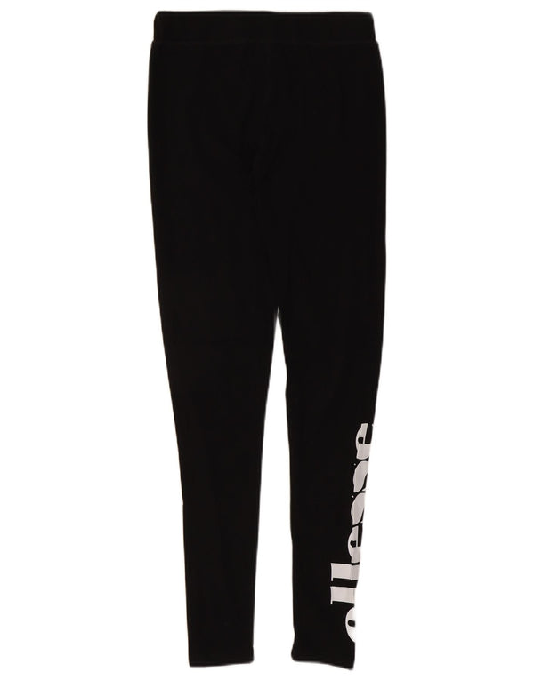 Ellesse Womens Grafiske Leggings UK 10 Small Black Bomuld