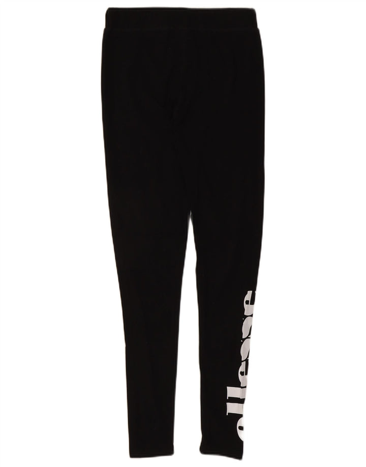 Ellesse Womens Grafiske Leggings UK 10 Small Black Bomuld