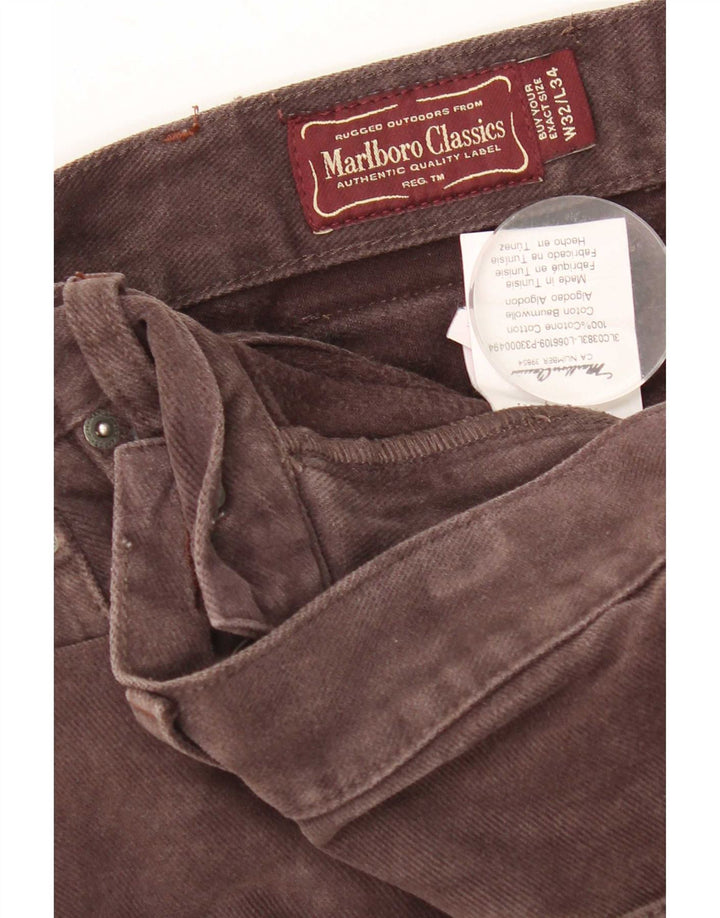 Marlboro Classics Straight Jeans til mænd W32 L34 Brun bomuld