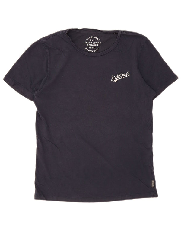 JACK & JONES Herre T-Shirt Top XS Marineblå Bomuld