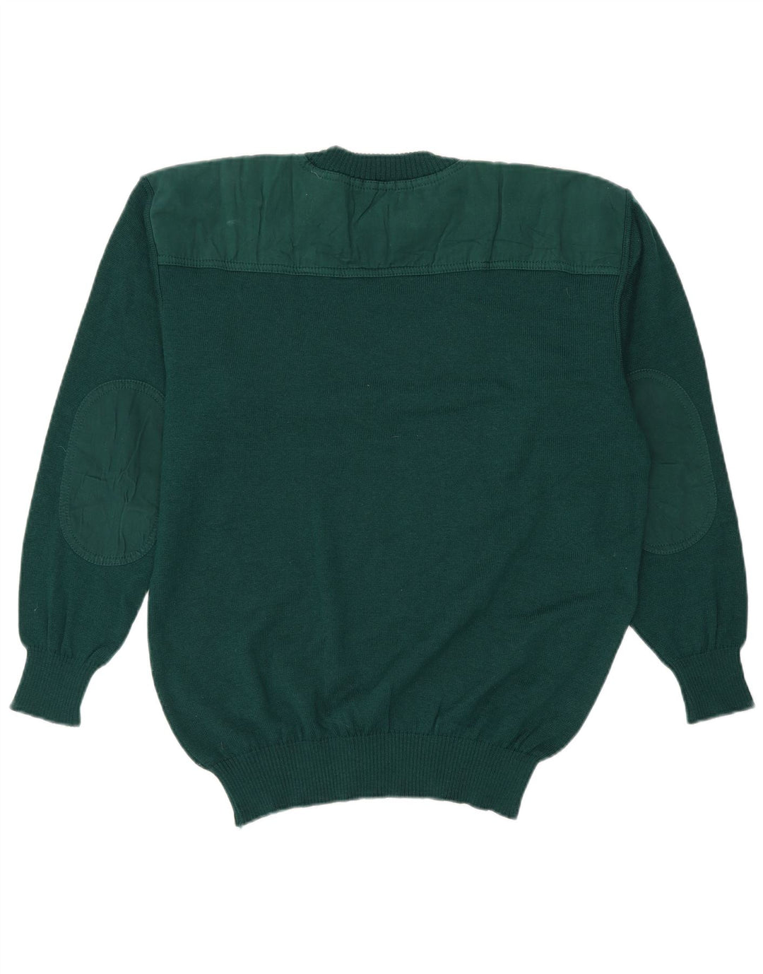 Vintage herre rund hals sweater stor grøn jomfru uld