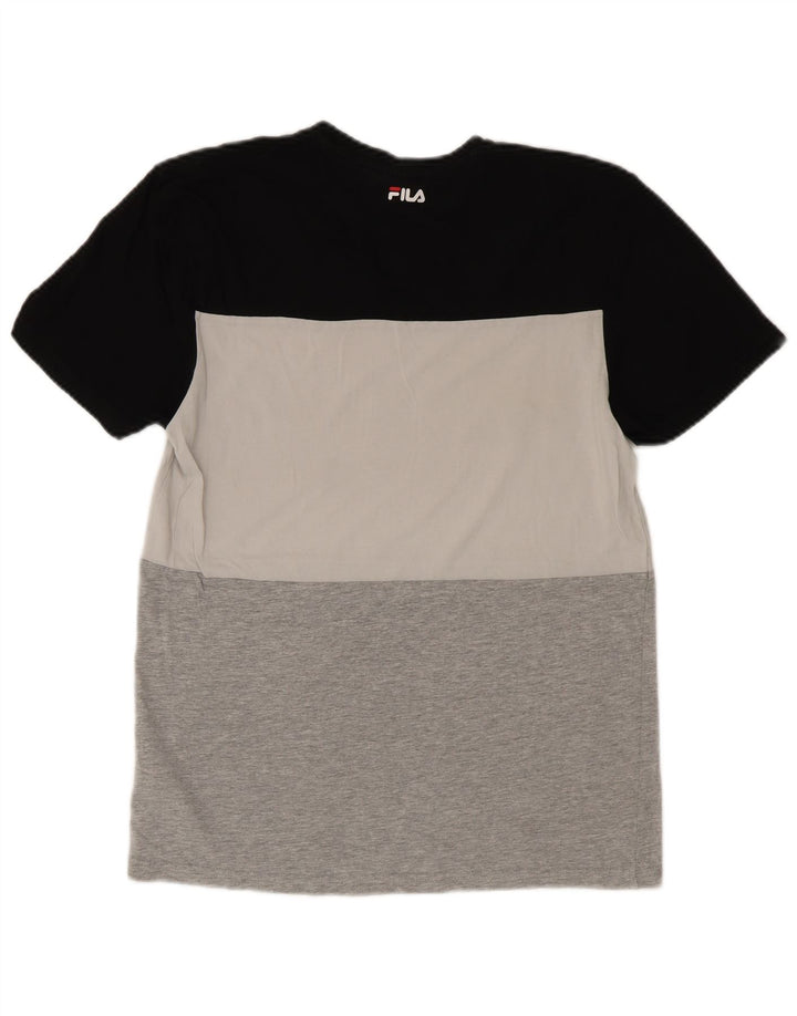 Fila Herre grafisk T-shirt Top Lille flerfarvet Colourblock Bomuld