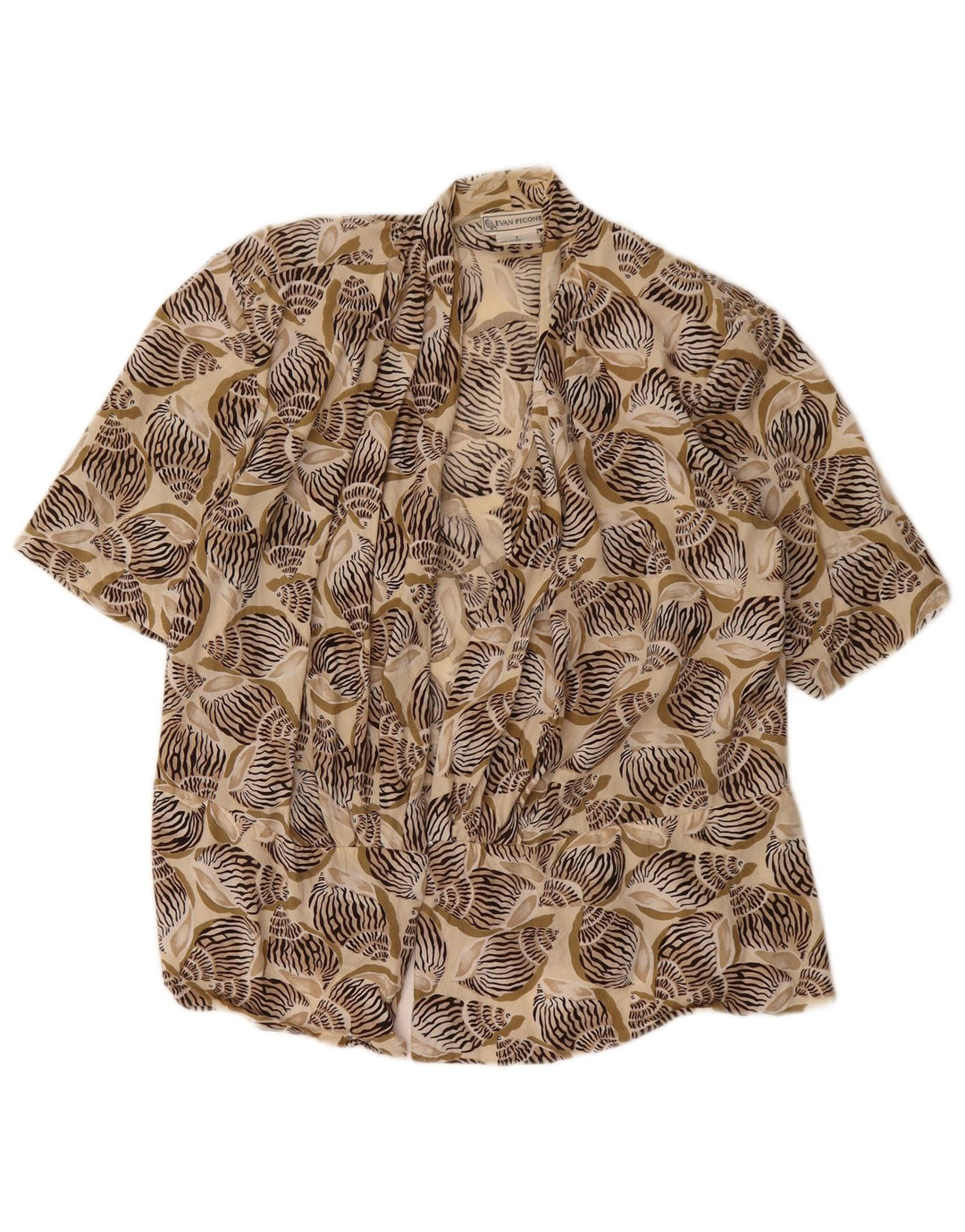 EVAN PICONE Dame Cardigan Top US 8 Medium Green Animal Print