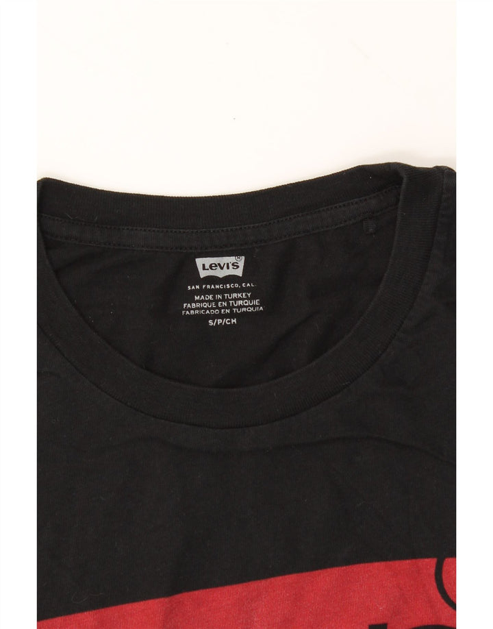 LEVI'S Mens Graphic T-Shirt Top Small Black Vintage Levi's and Second-Hand Levi's from Messina Hembry 